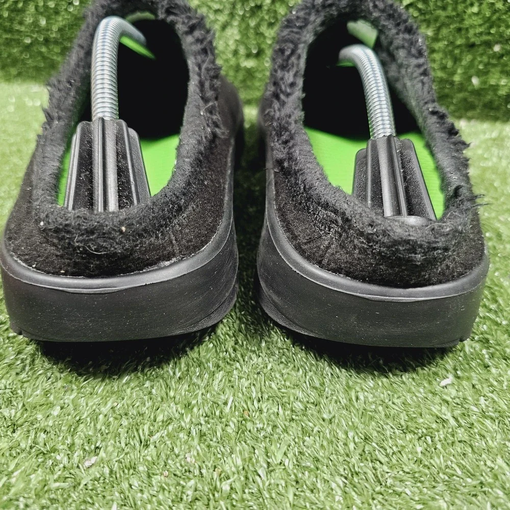 Oofos OOcoozie Black Mules Slip‎ On Lines Comfort Shoes Mens Size 41 US 8